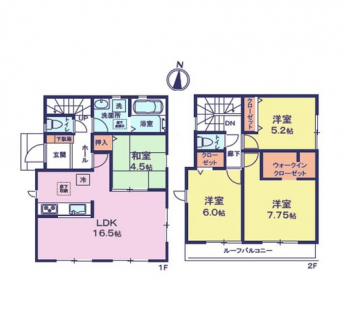 �Ԏ��}�i�̂P�ˌ��j�@4LDK