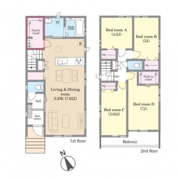 �Ԏ��}�i�̂P�ˌ��j�@4LDK