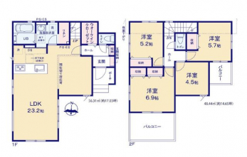 �Ԏ��}�i�̂P�ˌ��j�@4LDK