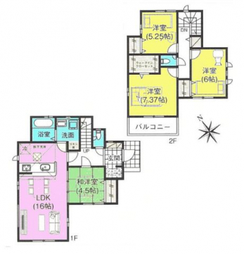 �Ԏ��}�i�̂P�ˌ��j�@4LDK