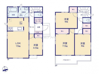 �Ԏ��}�i�̂P�ˌ��j�@4LDK