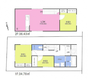 �Ԏ��}�i�̂P�ˌ��j�@3LDK