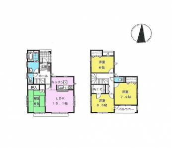 �Ԏ��}�i�̂P�ˌ��j�@4LDK