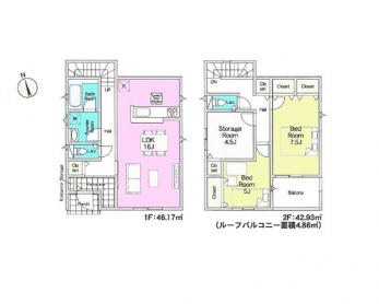 �Ԏ��}�i�̂P�ˌ��j�@2SLDK