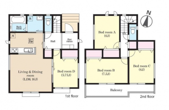 �Ԏ��}�i�̂P�ˌ��j�@4LDK