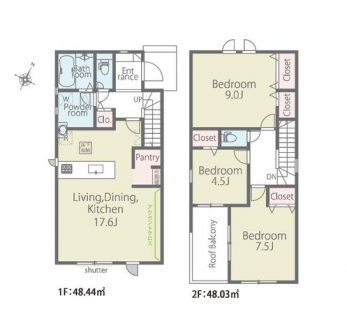 �Ԏ��}�i�̂P�ˌ��j�@3LDK