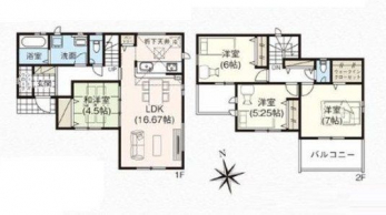 �Ԏ��}�i�̂P�ˌ��j�@4LDK