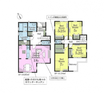 �Ԏ��}�i�̂P�ˌ��j�@4LDK