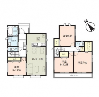 �Ԏ��}�i�̂P�ˌ��j�@4LDK