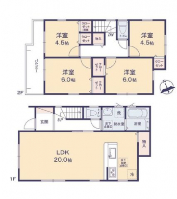 �Ԏ��}�i�̂P�ˌ��j�@4LDK