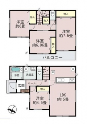 �Ԏ��}�i�̂P�ˌ��j�@4LDK