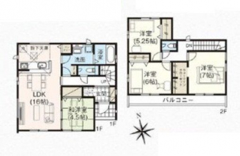 �Ԏ��}�i�̂P�ˌ��j�@4LDK