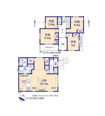 �Ԏ��}�i�̂P�ˌ��j�@4LDK