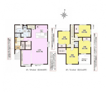 �Ԏ��}�i�̂P�ˌ��j�@4LDK�{�y�Ԏ��[