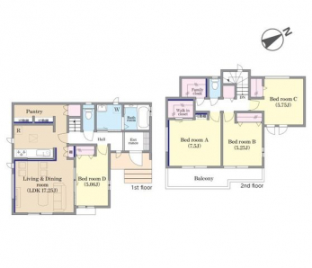 �Ԏ��}�i�̂P�ˌ��j�@4LDK