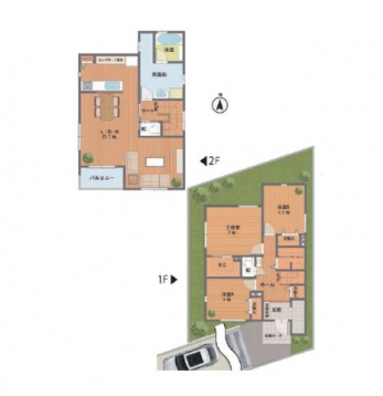 �Ԏ��}�i�̂P�ˌ��j�@3LDK�{WIC�{�t�@�~���[�N���[�[�b�g