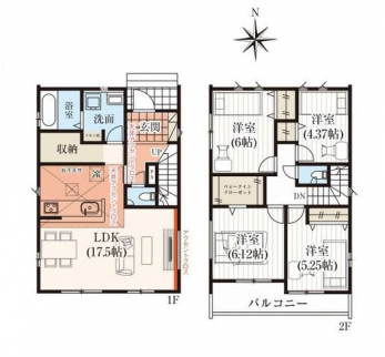 �Ԏ��}�i�̂P�ˌ��j�@4LDK