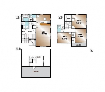 �Ԏ��}�i�̂P�ˌ��j�@3SLDK�{WIC