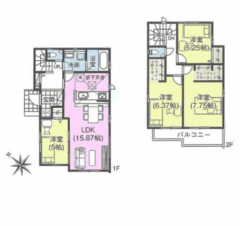 �Ԏ��}�i�̂P�ˌ��j�@4LDK+2WIC+SC