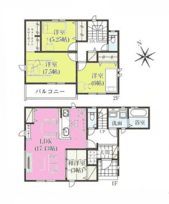 �Ԏ��}�i�̂P�ˌ��j�@4LDK