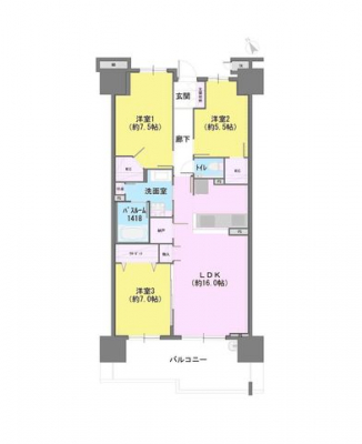 �Ԏ��}�i�̂P�}���V�����j�@3LDK