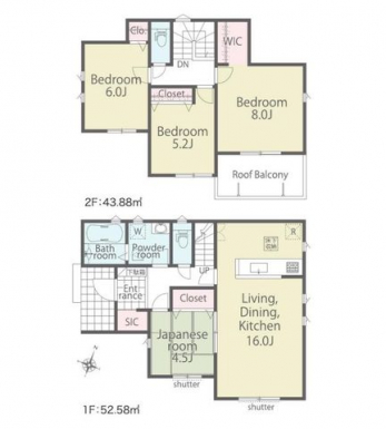 �Ԏ��}�i�̂P�ˌ��j�@4LDK