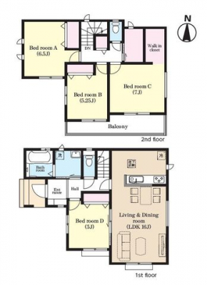 �Ԏ��}�i�̂P�ˌ��j�@4LDK