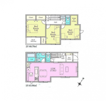 �Ԏ��}�i�̂P�ˌ��j�@3LDK�{WIC