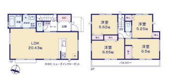 �Ԏ��}�i�̂P�ˌ��j�@4LDK