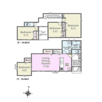 �Ԏ��}�i�̂P�ˌ��j�@4LDK