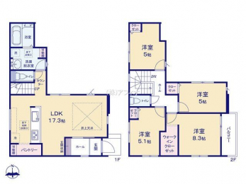 �Ԏ��}�i�̂P�ˌ��j�@4LDK