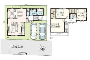 �Ԏ��}�i�̂P�ˌ��j�@3LDK