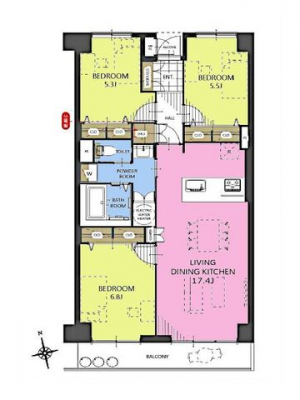 �Ԏ��}�i�̂P�}���V�����j�@3LDK