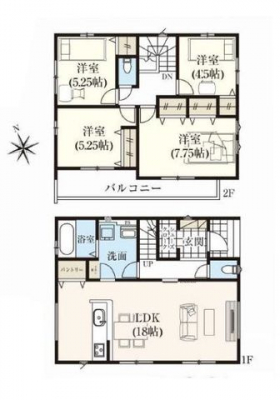 �Ԏ��}�i�̂P�ˌ��j�@4LDK