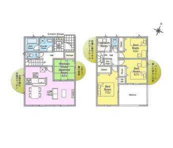 �Ԏ��}�i�̂P�ˌ��j�@4LDK�{�e�����[�N���[��