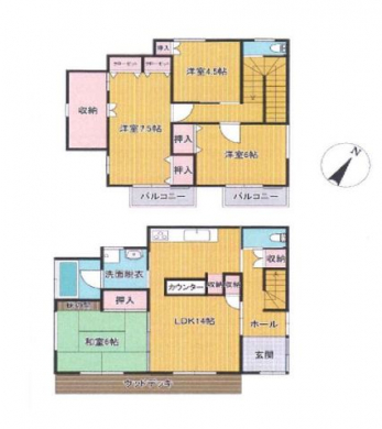 �Ԏ��}�i�̂P�ˌ��j�@4LDK