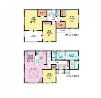 �Ԏ��}�i�̂P�ˌ��j�@4LDK