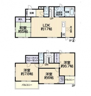 �Ԏ��}�i�̂P�ˌ��j�@4LDK