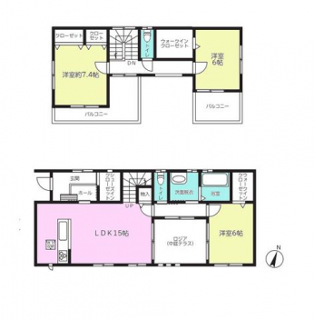 �Ԏ��}�i�̂P�ˌ��j�@3LDK+2WIC