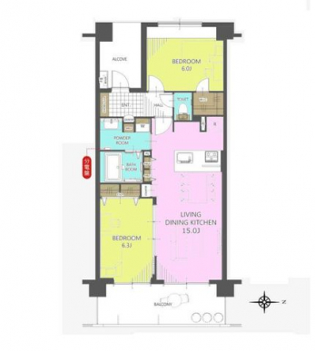 �Ԏ��}�i�̂P�}���V�����j�@2LDK+WIC