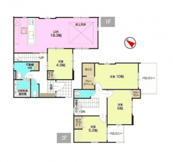 �Ԏ��}�i�̂P�ˌ��j�@4LDK�{WIC