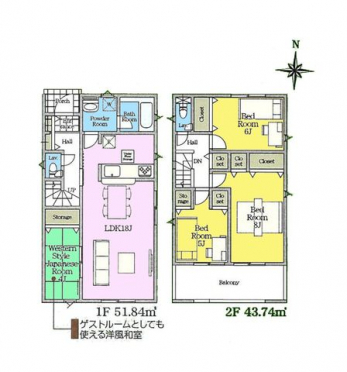 �Ԏ��}�i�̂P�ˌ��j�@4LDK