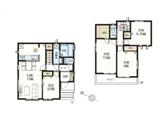 �Ԏ��}�i�̂P�ˌ��j�@4LDK