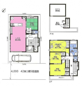 �Ԏ��}�i�̂P�ˌ��j�@4LDK