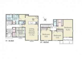 �Ԏ��}�i�̂P�ˌ��j�@4LDK