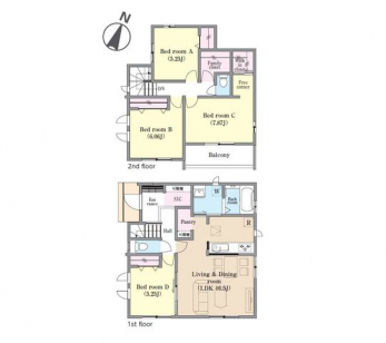 �Ԏ��}�i�̂P�ˌ��j�@4LDK�{WIC�{�t�@�~���[�N���[�[�b�g