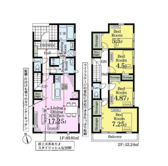 �Ԏ��}�i�̂P�ˌ��j�@4LDK