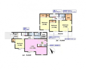 �Ԏ��}�i�̂P�ˌ��j�@4LDK�{WIC