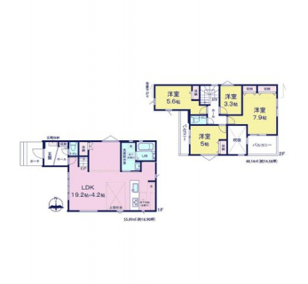 �Ԏ��}�i�̂P�ˌ��j�@4LDK