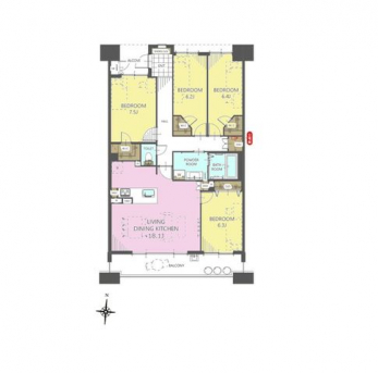 �Ԏ��}�i�̂P�}���V�����j�@4LDK+WIC�~3